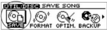 UTILDOSE SAVE SONG SAVE FORMAT OPTIM. BACKUP