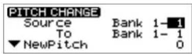 PITCH CHANGE Source Bank 1-1 To Bank 1-1 ▼NewPitch 0