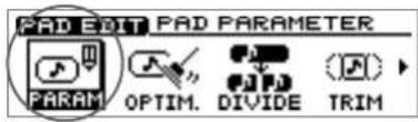 PAD EDIT PAD PARAMETER PARAM OPTIM. DIVIDE TRIM