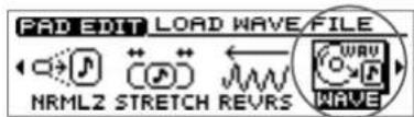 PAD EDIT LOAD WAVE FILE NRML2 STRETCH REVRS WAVE