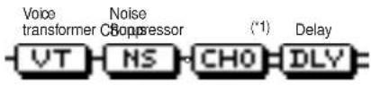 Voice transformer C6 Noise Suppressor (*1) Delay VT NS CHO DLY