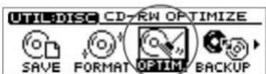 ROLAND CDX-1 - Increasing the free space on a CD-RW disc —Optimize Disc - 2