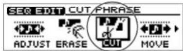SER EDIT CUT/PHRASE ADJUST ERASE CUT MOVE