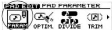 PAD EDIT PAD PARAMETER PARAM OPTIM. DIVIDE TRIM