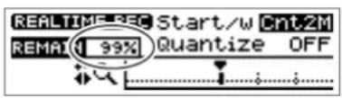 REALTIME REC Start/w Cnt2M REMAIN 99% Quantize OFF
