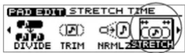 PAD EDIT STRETCH TIME DIVIDE TRIM NRMLZSTRETCH