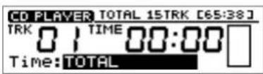 CD PLAYER TOTAL 15TRK [65:38] TRK 01 TIME 00:00 Time: TOTAL