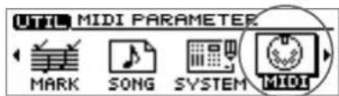 UTIL MIDI PARAMETER MARK SONG SYSTEM MIDI