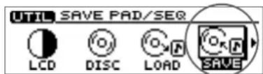 UTIL SAVE PAD/SEQ LCD DISC LOAD SAVE