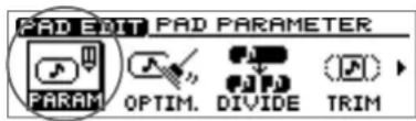 PAD EDIT PAD PARAMETER PARAM OPTIM. DIVIDE TRIM