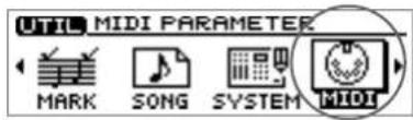 UTIL MIDI PARAMETER MARK SONG SYSTEM MIDI