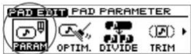 PAD EDIT PAD PARAMETER PARAM OPTIM. DIVIDE TRIM