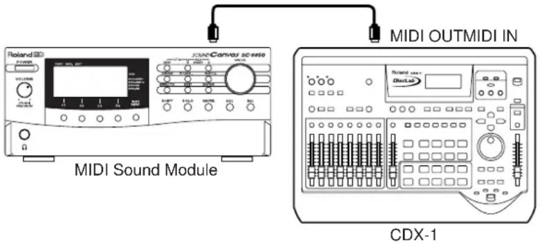 MIDI OUTMIDI IN MIDI Sound Module CDX-1