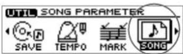 UTIL SONG PARAMETER SAVE TEMPO MARK SONG