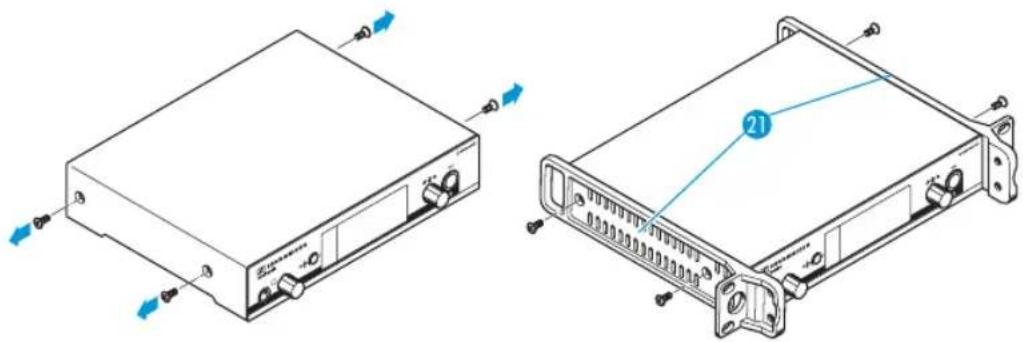 SENNHEISER SR 300 - Mounting the rack mount "ears" - 1