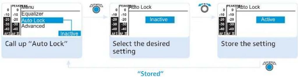 SENNHEISER SR 300 - Activating/deactivating the automatic lock mode – "Auto Lock" - 1