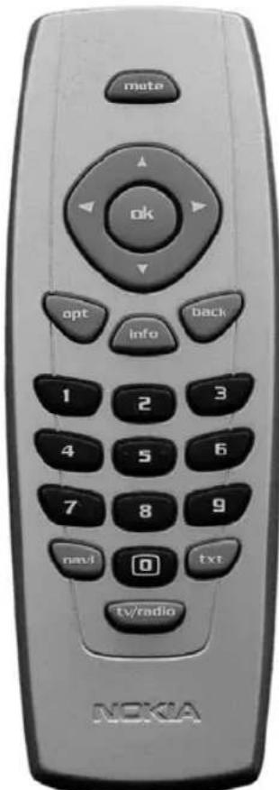 mute ok opt info back 1 2 3 4 5 6 7 8 9 navi txt tv/radio NOKA