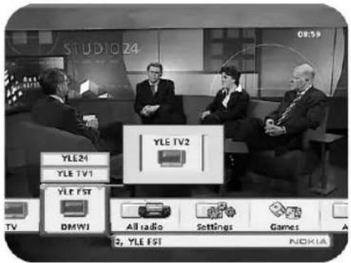 STUDIO 24 08:59 YLE 24 YLE TV1 YLE FST TV DMWI All radio Settings Games 3, YLE FST NOKLA