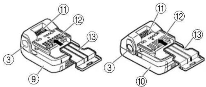 Technical diagram of a device with numbered components, likely illustrating internal wiring or connector layout.