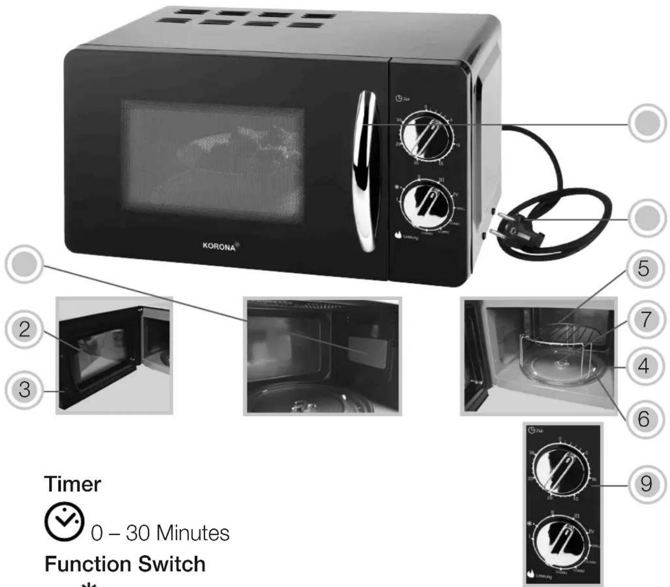 KORONA® Timer 0 - 30 Minutes Function Switch