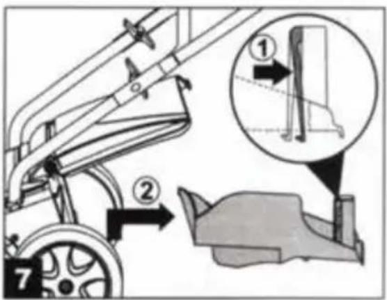 Technical diagram illustrating a mechanical assembly with labeled components and an inset showing a detail view of a component.