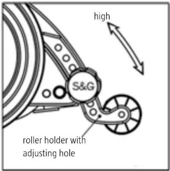 high S&G roller holder with adjusting hole