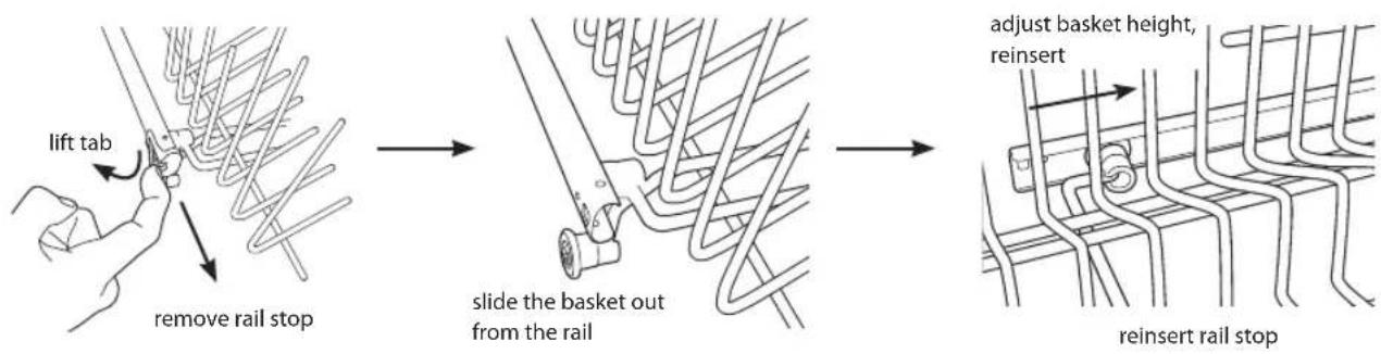 Logik LDW45W12N - Adjusting the Upper Basket - 1