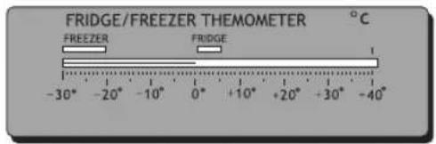 FRIDGE/FREEZER THEMOMETER °C FREEZER FRIDGE -30° -20° -10° 0° +10° +20° +30° -40°