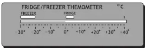 FRIDGE/FREEZER THEMOMETER °C FREEZER FRIDGE -30° -20° -10° 0° +10° +20° +30° +40°