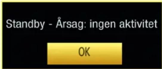 Standby - Årsag: ingen aktivitet OK