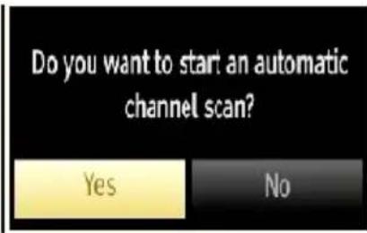 Do you want to start an automatic channel scan? Yes No