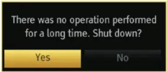 There was no operation performed for a long time. Shut down? Yes No