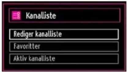 Kanaliste Rediger kanalliste Favoritter Aktiv kanalliste
