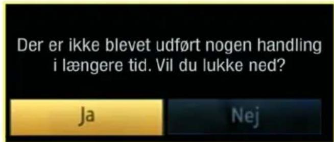 Der er ikke blevet udført nogen handling i længere tid. Vil du lukke ned? Ja Nej