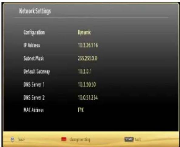 Network Settings Configuration Dynamic IP Address 10.3.26.116 Submit Mask 255.255.0.0 Default Gateway 10.3.0.1 DNS Server 1 10.3.50.50 DNS Server 2 10.0.51.254 MAC Address FPK