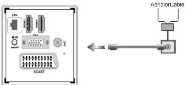 LAN VGA SPDF VGA SCART AerialorCable