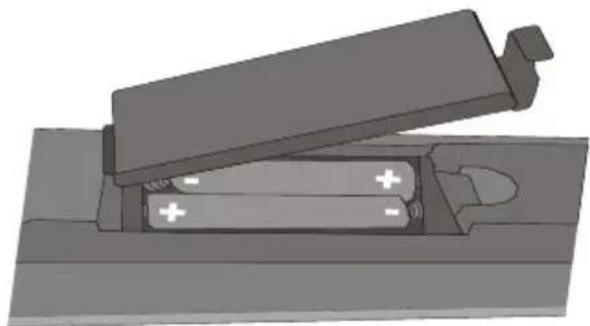 Finlux 24FLHTR160L - Isætning af batterier i fjernbetjeningen - 1