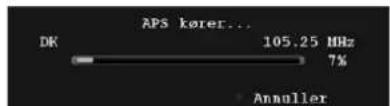 APS korer... DK 105.25 MHz 7% Annuller