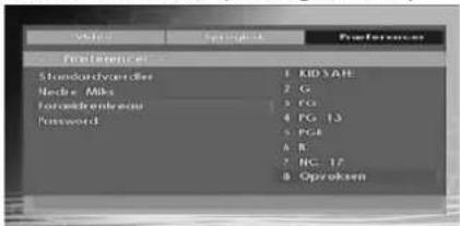 File Filepath Preferencer Standardverdive 1 KID SAH Nedre Miks 2 G Tarcmbenkendou 3 PG Password 4 PG 13 5 FGL 6 E 7 NC 17 8 Oproksen