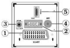 TELEFUNKEN T26KWM875 DVB-T - Ansicht der Anschlüsse – Anschlüsse an der Rückseite - 1