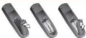 MATSUI 1420T(B) - Inserting batteries into the Remote Control - 1