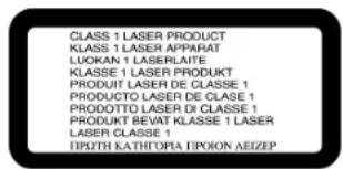 CLASS 1 LASER PRODUCT KLASS 1 LASER APPARAT LUOKAN 1 LASERLAITE KLASSE 1 LASER PRODUKT PRODUIT LASER DE CLASSE 1 PRODUCTO LASER DE CLASE 1 PRODOTTO LASER DI CLASSE 1 PRODUKT BEVAT KLASSE 1 LASER LASER CLASSE 1 EPI2TH KATHOPA PPOON AEIZEP