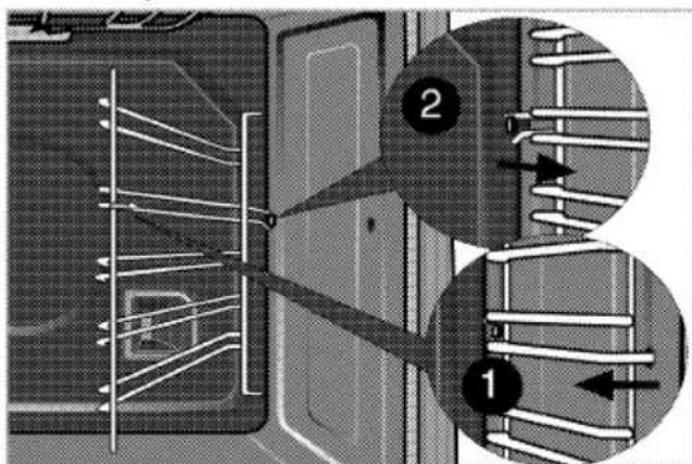 Technical diagram showing two labeled components (1 and 2) with internal wiring and directional arrows indicating flow or movement.