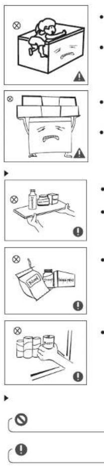 Illustrated safety guidelines for children in a box, showing various steps from initial drawing to final inspection.