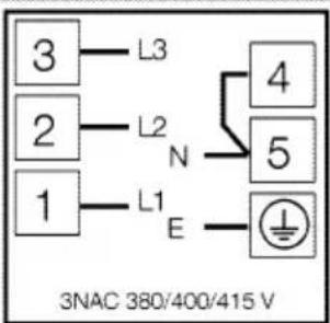 3 2 1 L3 L2 N L1 E 4 5 3NAC 380/400/415 V