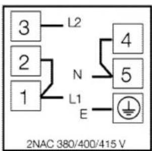 3 L2 2 N 1 L1 E 4 5 ± 2NAC 380/400/415 V