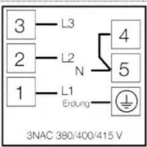 3 2 1 L3 L2 N L1 Erdung 4 5 3NAC 380/400/415 V