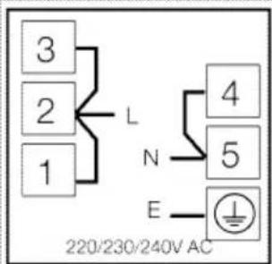 3 2 1 L N E 4 5 E 220/230/240V AC