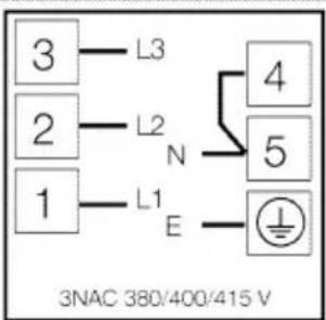 3 2 1 L3 L2 N L1 E 4 5 ⊥ 3NAC 380/400/415 V