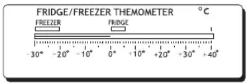 FRIDGE/FREEZER THEMOMETER °C FREEZER FRIDGE -30° -20° -10° 0° +10° +20° +30° +40°